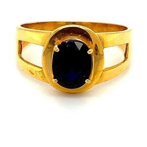 Blue Sapphire 1.67ct Solid 21K Gold Ring
